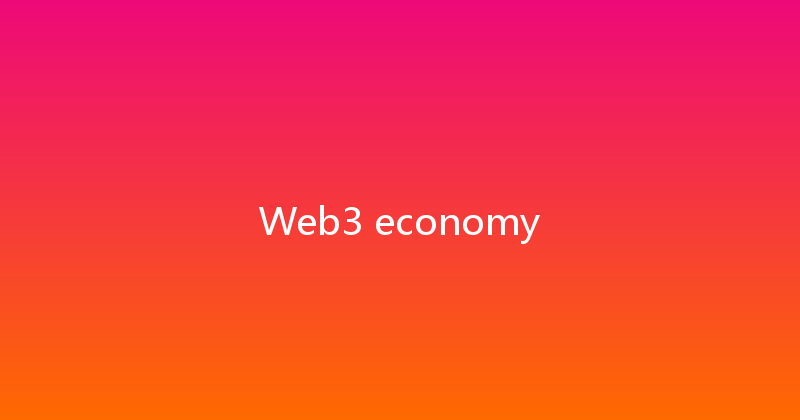 Web3 economy 